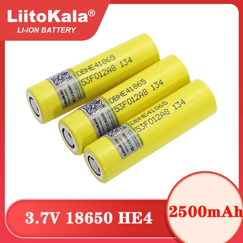  Liitokala New Original HE4 18650 2500mAh Li-lon Battery 3.7V Power Rechargeable batteries For use with power tools