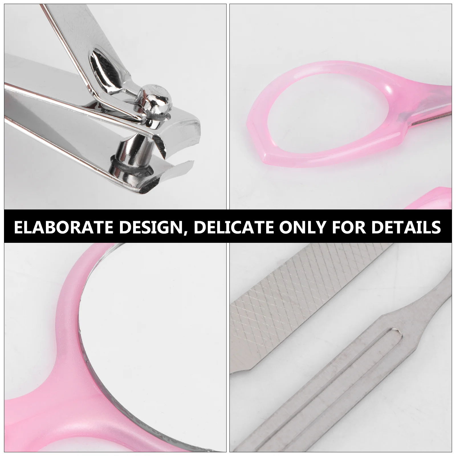 9pcs 9-In-1 Nail Clipper Set Stainless Steel Manicure Kit Apple Shaped Case Travel Camping Hiking Fingernail Trimmer Tools