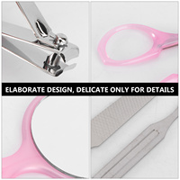 9pcs 9-In-1 Nail Clipper Set Stainless Steel Manicure Kit Apple Shaped Case Travel Camping Hiking Fingernail Trimmer Tools