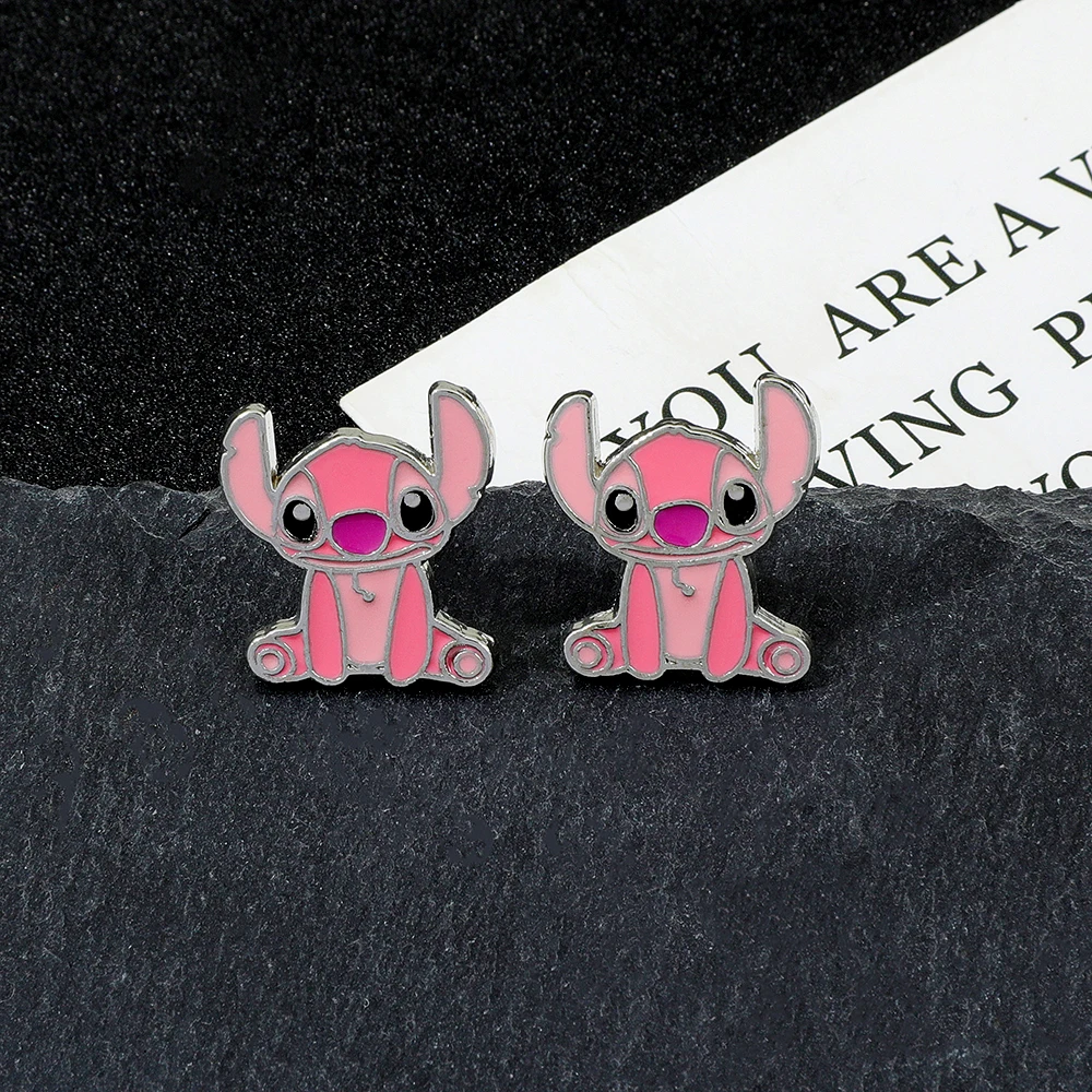 أقراط كاواي ستيتش أنجل بيبي كارتونية للفتيات بسيطة وجذابة على شكل قطرة أذن هدية مثالية لحفلات أعياد الميلاد