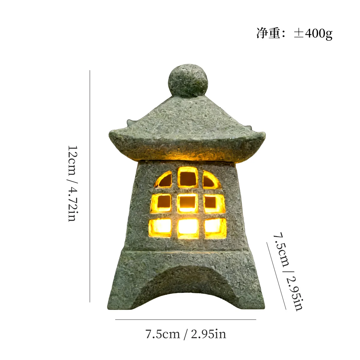 Vintage Chinese Mini Stone Lantern Rockery Fish Tank Bonsai Zen Mini Landscape Study Tea Table Home Desktop Decor Ornament Gift