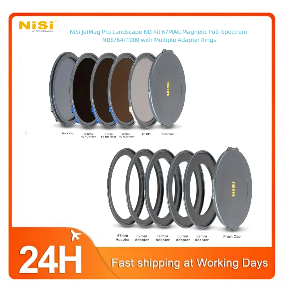 NiSi JetMag Pro 67MAG Landscape Magnetic Filter Kit Full Spectrum Neutral Density True Color CPL Waterproof With Storage Pouch F