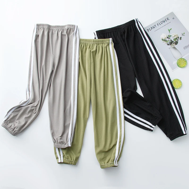 Summer Children's Solid Color Casual Sports Pants Boys and Girls' Multi Color Versatile Harem Pants Outdoor Sun Protection Pants