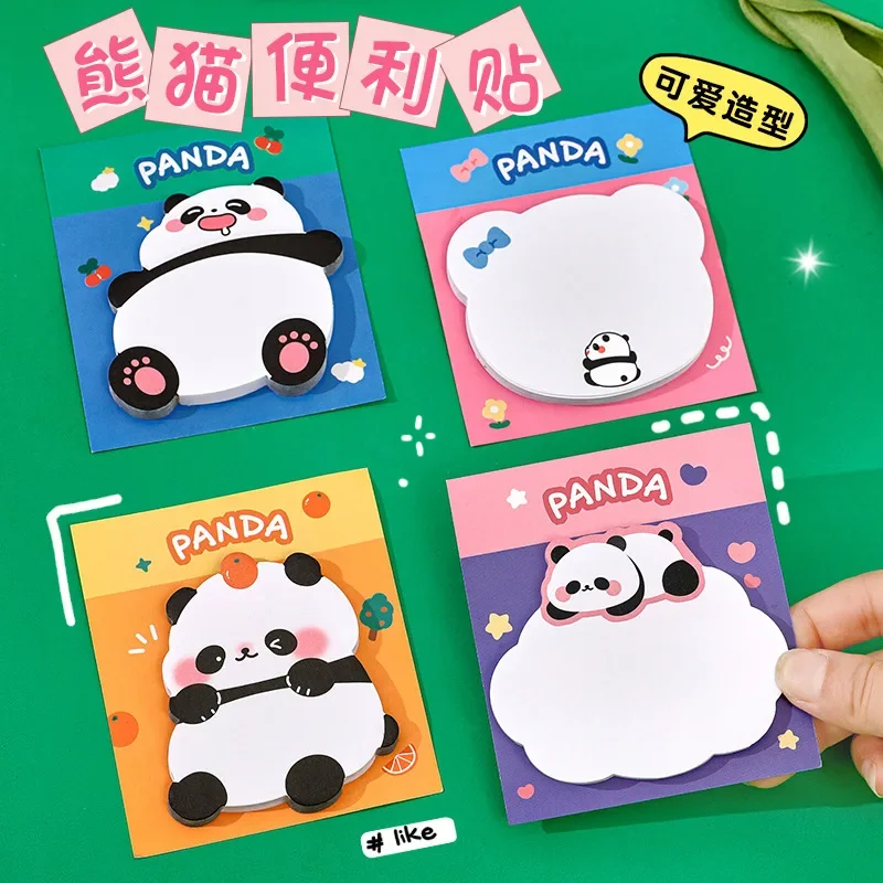 Cartoon Panda Cute Girl Heart Message Note Paper Student Good-looking