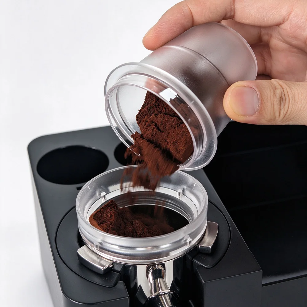 PERFFEE Anillo dosificador para espresso de 51mm 53 mm 58mm Embudo dosificador para café de plástico PC mate magnético de 54mm Accesorios para café Herramienta para baristas