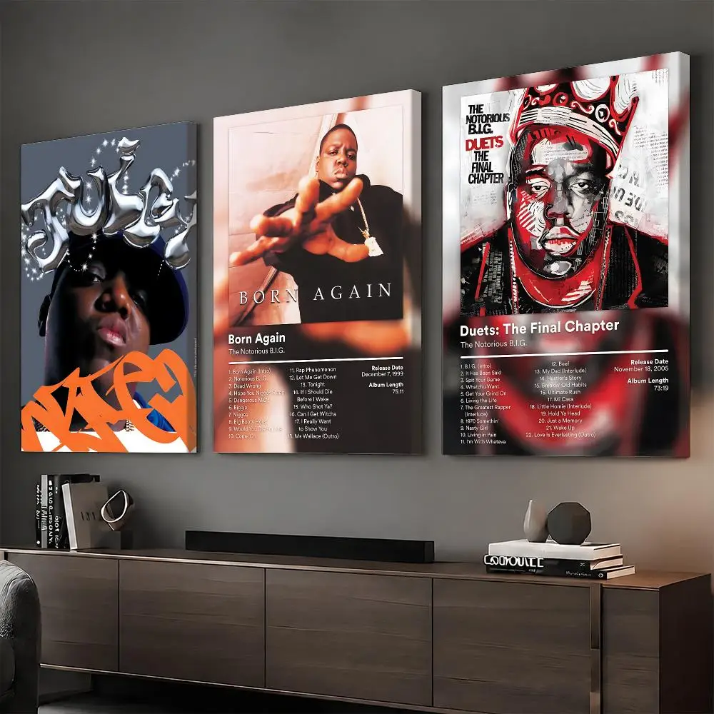 N-Notorious BIG Singer Album Painting Calligraphy HD Modern Style Inner Frame Canvas Poster Bedroom Room Hallway Wall Art Decor
