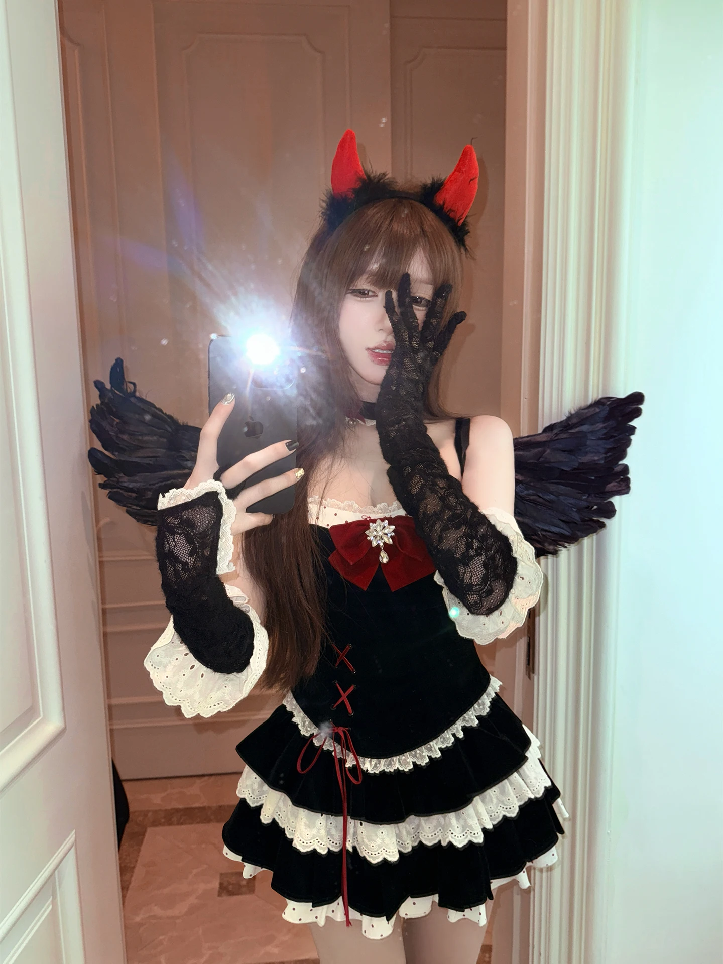 

Reese Sexy Devil Festival Limited Pure Desire Сексуальный жилет на бретелях f Юбка R700V Cisas Sle Зимний комплект Faion для подростков