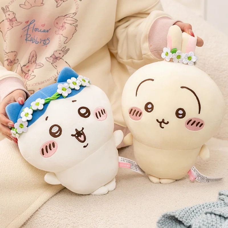 Kawaii Chiikawa Plüschpuppe, Kranz-Serie, Hachiware & Usagi Plüschtiere, Selbstironischer Bärenkissen, Geburtstags- und Feiertagsgeschenke