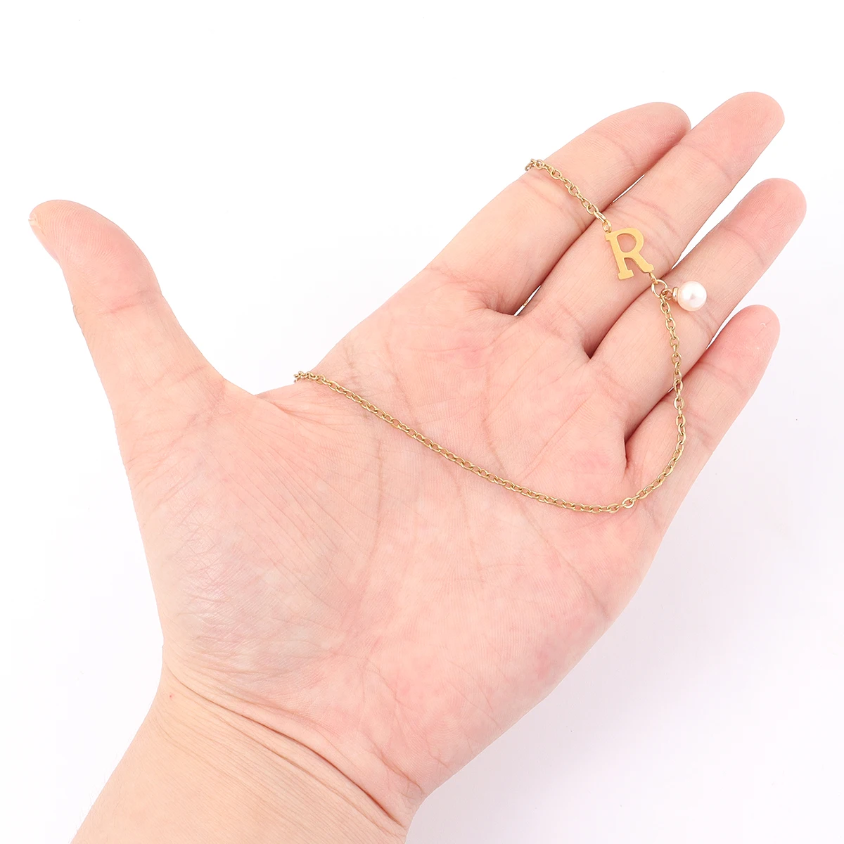 Vergoldete personalisierte Initialen-Anhänger-Halskette für Damen und Herren, Geschenk zum Geburtstag, Jahrestag, Schmuck für den Alltag, Feiertage und Partys – Detail 2