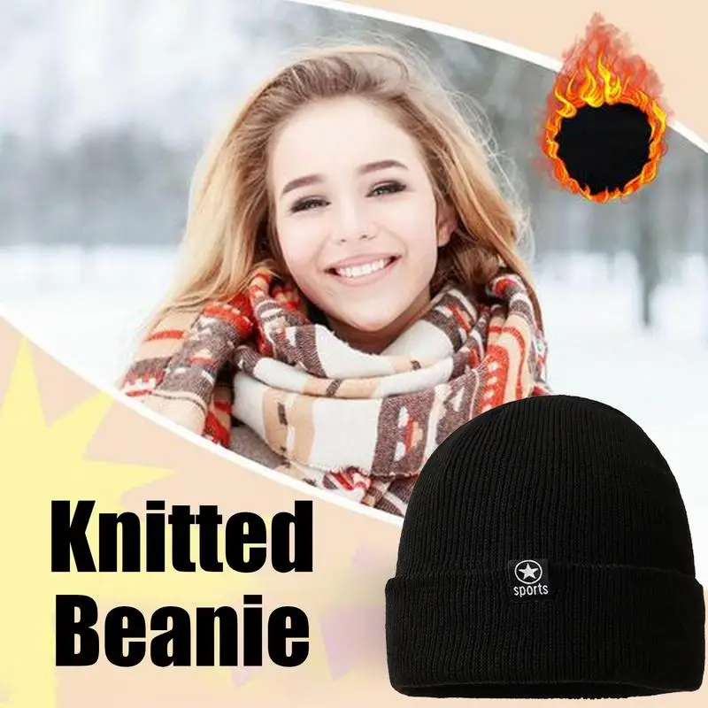 Unisex Warm Winter Hat Fashionable Casual Hat Stripe Pattern Knit Beanie Womens Knit Hat Soft Warm Winter Beanie For Fitness