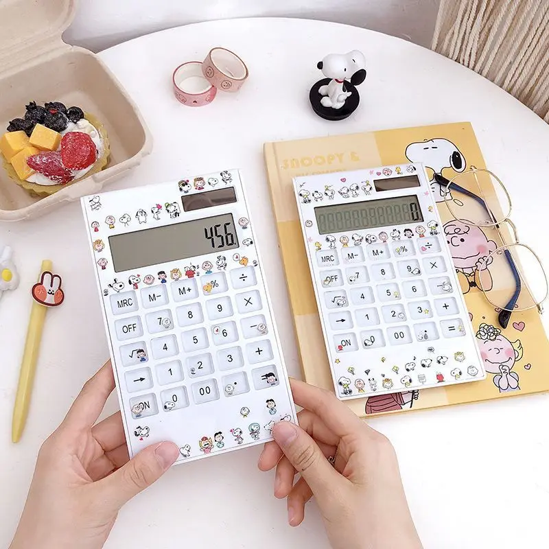 

Snoopy animation peripheral cartoon solar calculator kawaii student 12-bit large screen button calculator office supplies gift