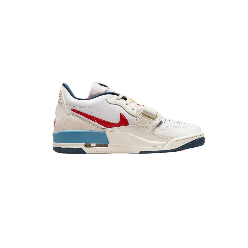 Nike AIR JORDAN LEGACY 312 Low Top Men's and Women's Basketball Shock Absorbing Sneakers White Blue and Red Colorways