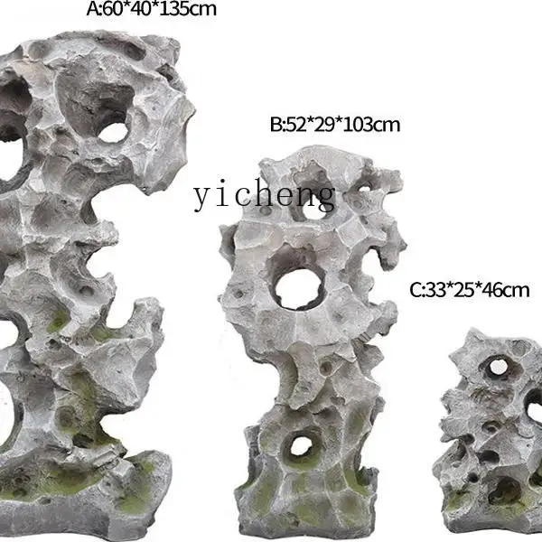 

LSL Artificial Head Ax Split Courtyard Fiberglass Garden Snow Wave Rockery Landscape Taihu Stone