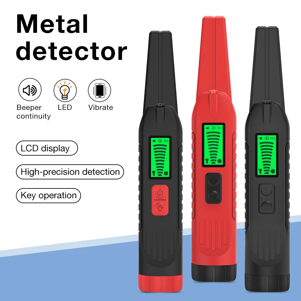 LCD Display Metal Detector Outdoor Adventure Handheld Metal Detector Pinpointer Finder Waterproof 360° Scan Gold Search