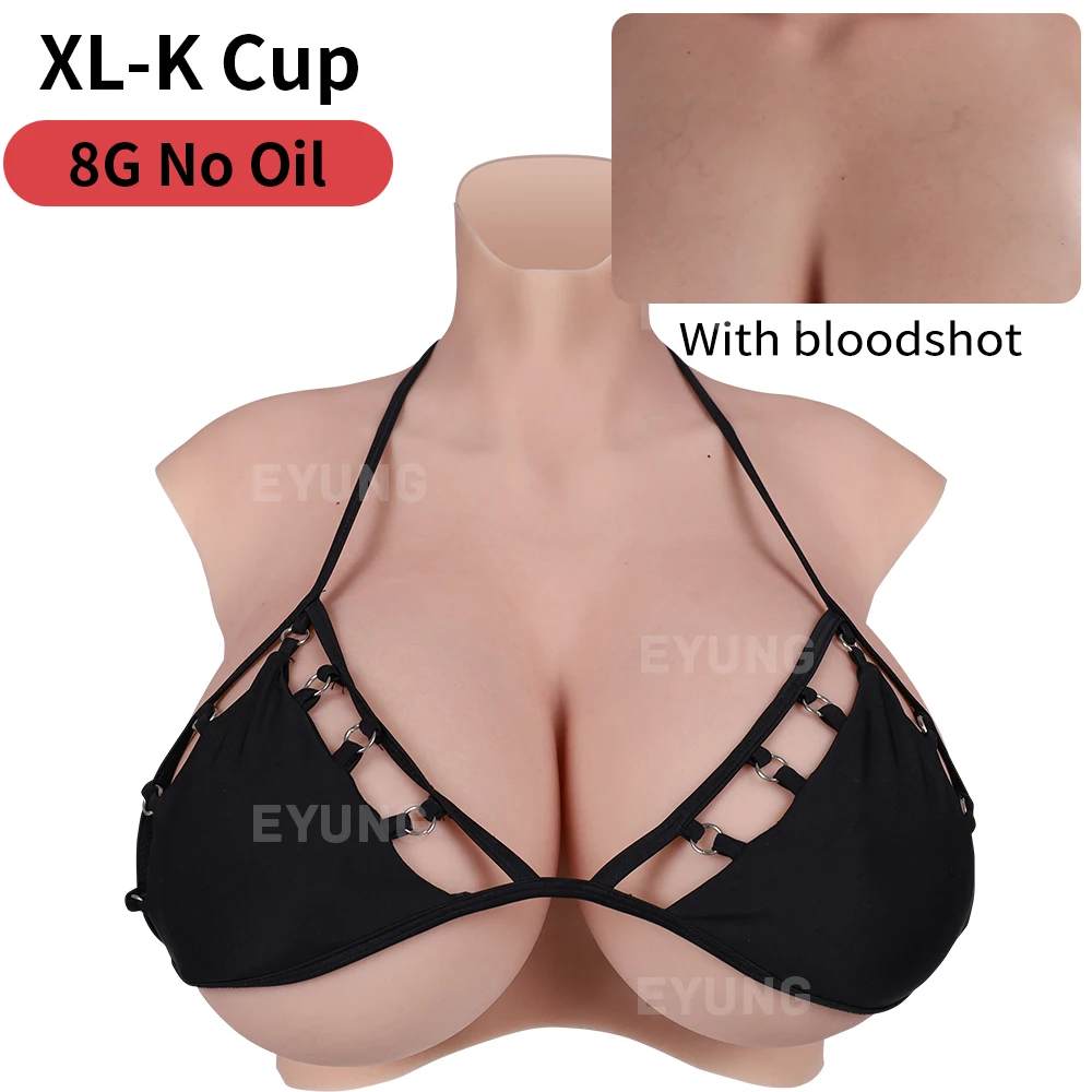 EYUNG 8th Crossdressing Fake Breasts K Cup Crossdresser Silicone Breast Plate Fake Breast Forms Cosplay Fake Boobs Shemale Tits