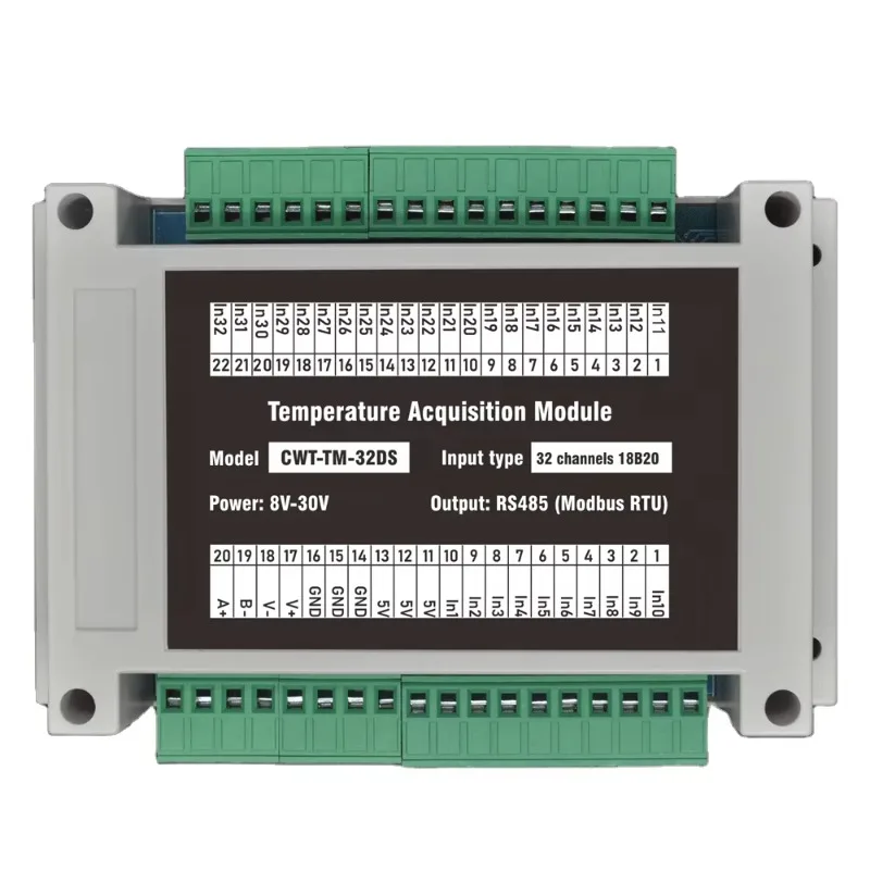 

32 channels 18B20 Rs485 Modbus Output Temperature Acquisition Module