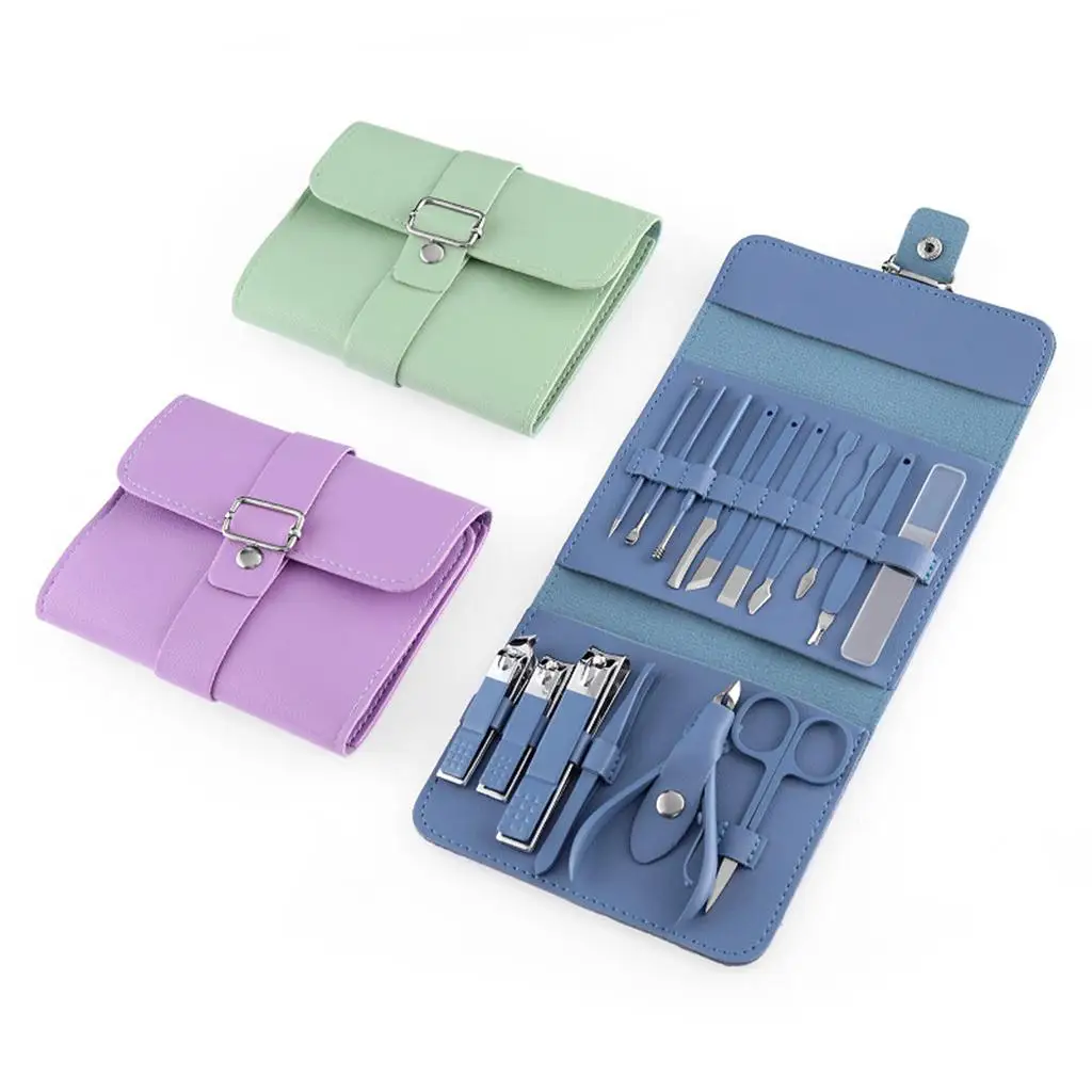 16x Manicure Set Nail Clippers Kit with Travel Case Nail Care for Travel