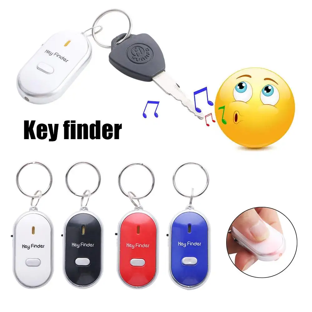 Beeping Whistle Sensors Key Locator Keychain Pet Tracker LED Whistle Key Finder Sound Control Alarm Locator Tracker Keyfinder