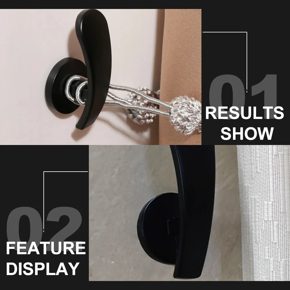 

2Pcs Curtain Buckle Wall Mount Hooks Rustproof Deformation Resistant for Thin Curtains and Tiebacks Curtain Hook
