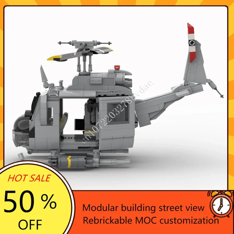 ชุดประกอบโมเดลเครื่องบินฮิวอี้ MOC 671 ชิ้น ของเล่นประกอบเองเพื่อการศึกษาสำหรับเด็ก ของขวัญวันเกิด/คริสต์มาสสุดสร้างสรรค์