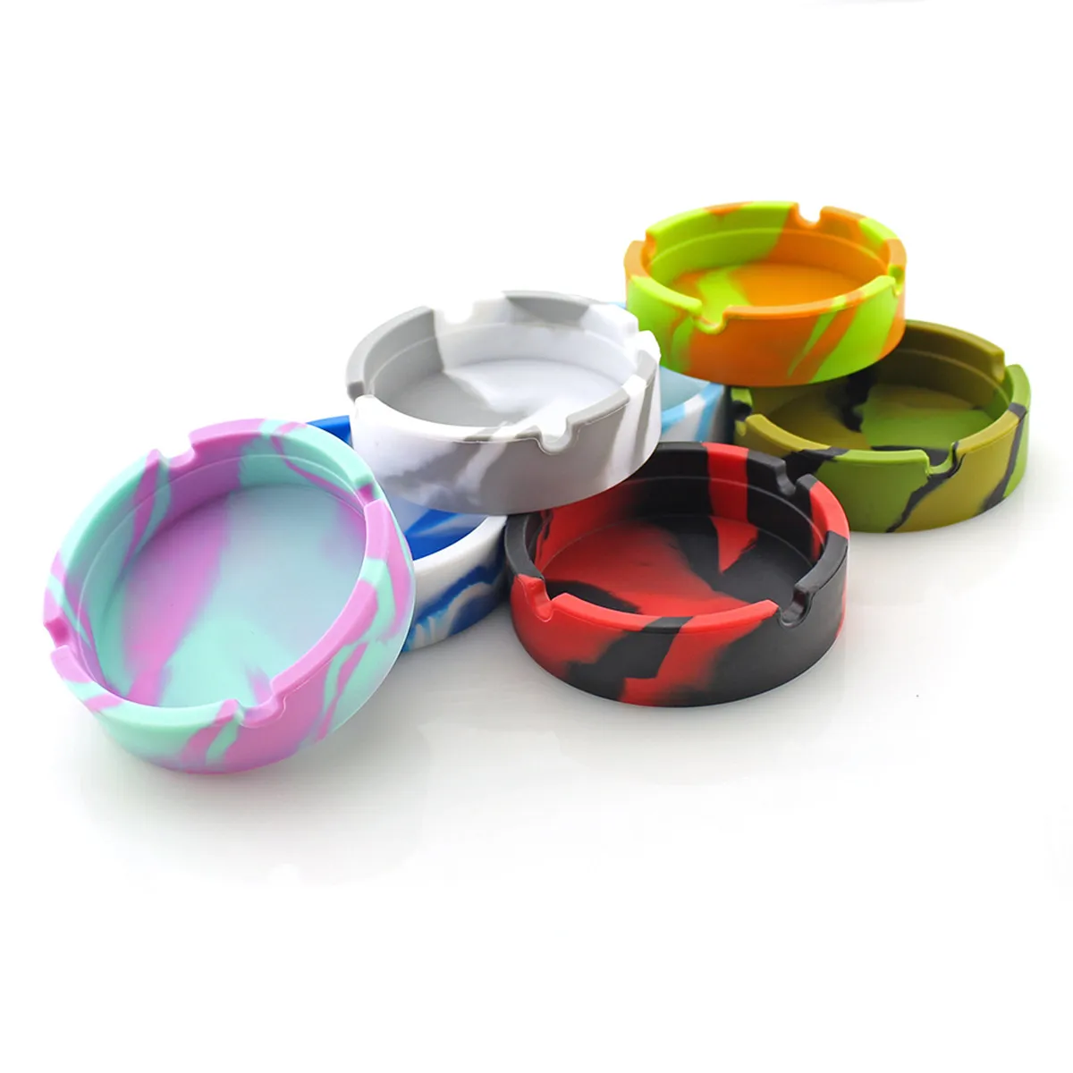 Ash Tray Silicone Cigar Rest Unbreakable Round Holder Compact Smoking Accessory