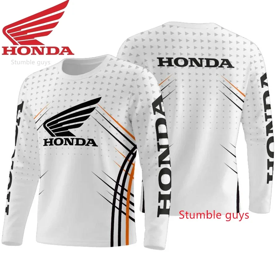 الرجال هوندا كم طويل تي شيرت ربيع الخريف ملابس حريمي غير رسمية الشارع ملابس باردة #6