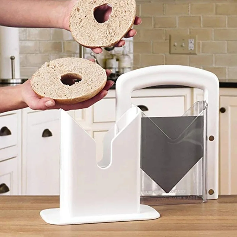 New Original Bagel Guillotine Universal Slicer With Stainless Steel Blade Bread Cake Buns Toast Cutter Kitchen Accessories