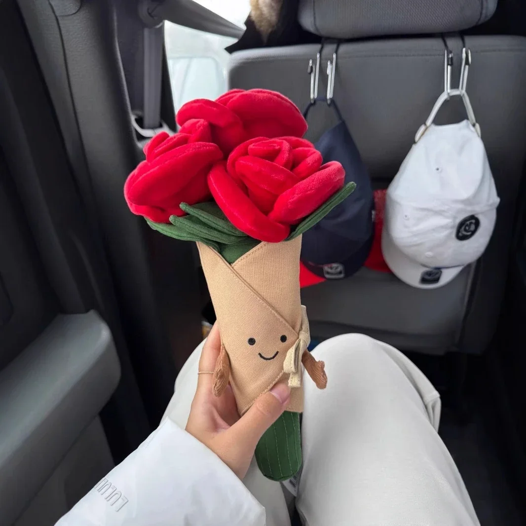 Jellycat fun rose bouquet rose bouquet plush doll wedding souvenir Valentine's Day gift for girls stuffed toys cute decoration