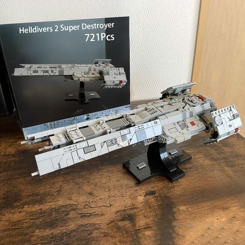 

MOC Custom Space Wars Games Helldivers 2 Super Destroyer Строительные блоки Модель DIY Сборка Кирпичи Детская игрушка Рождественский подарок