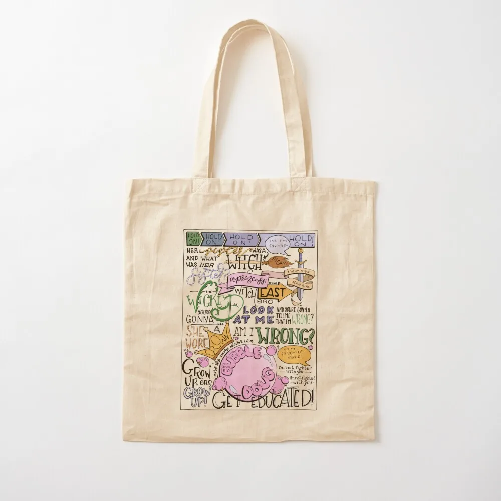 (Colorized) Wicked Witch of the East Bro Hand Lettered Tote Bag supermarket folding bag bags luxury women Women's handbag