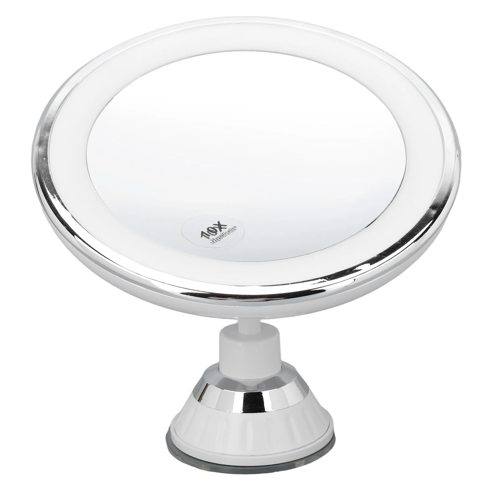 Suction Cup Makeup Mirror with 3 Light Colors Alloy 22 LED Lamp Beads 10x Magnify Rotating Mirror Easy Install Battery Powered