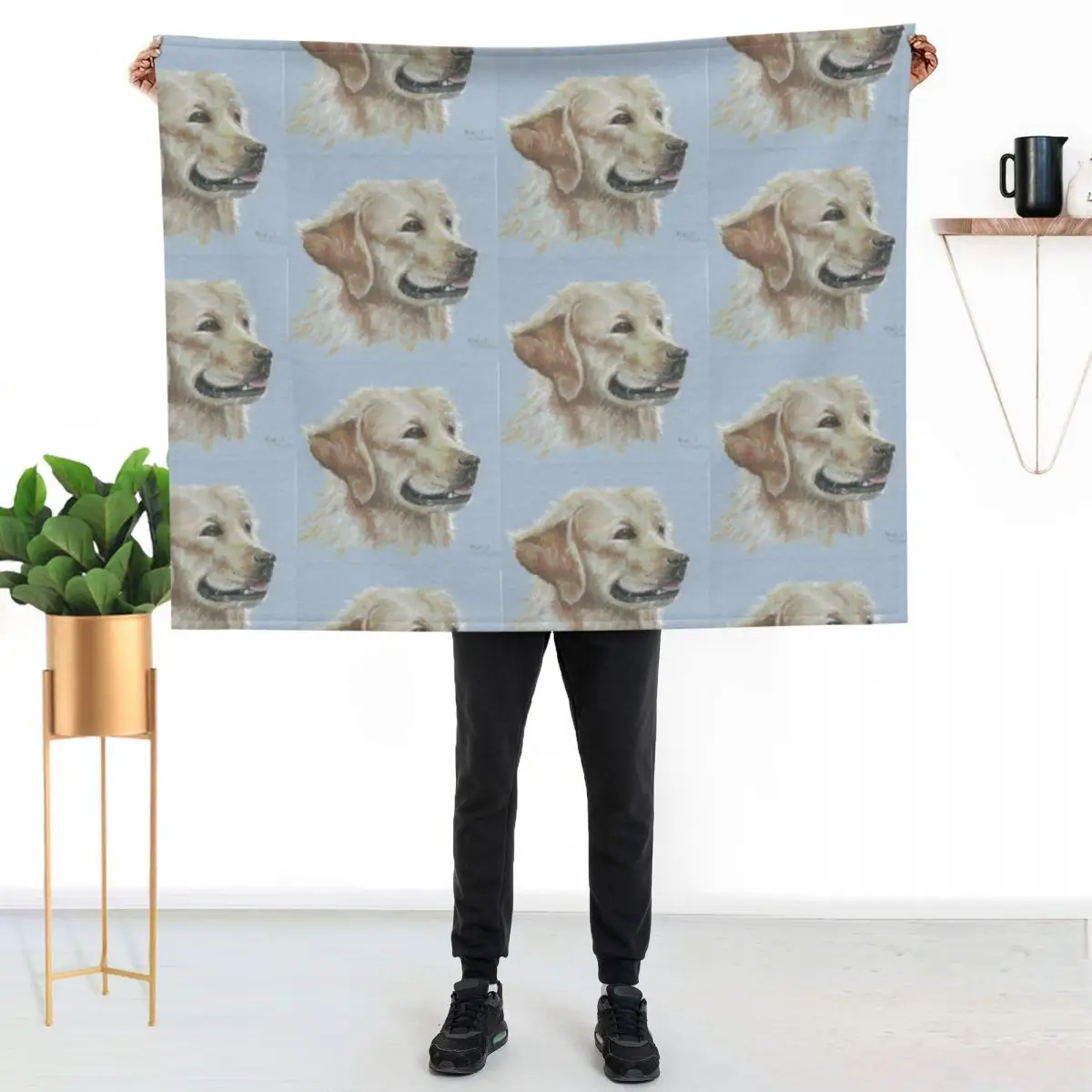 Golden labrador Throw Blanket Nap Sofa Throw Beautifuls Furry halloween Retros Blankets