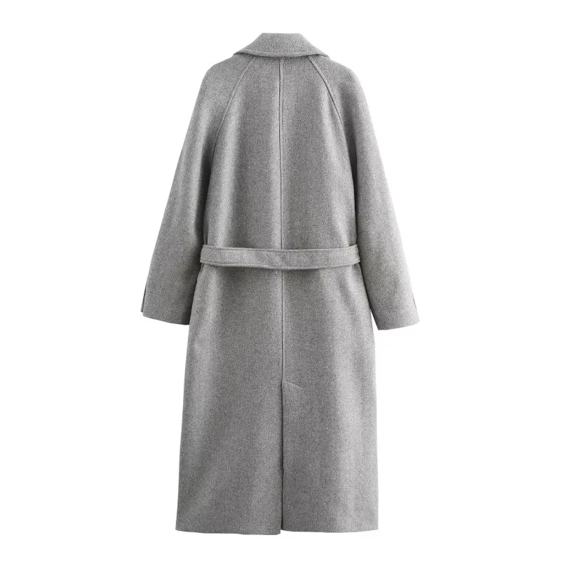 TRAF ZR Woolen Coat Y2k Vintage Top Ladies Fashion Solid Long Urban Coats Elegant and Pretty Women's Coats Women's Autumn Coat