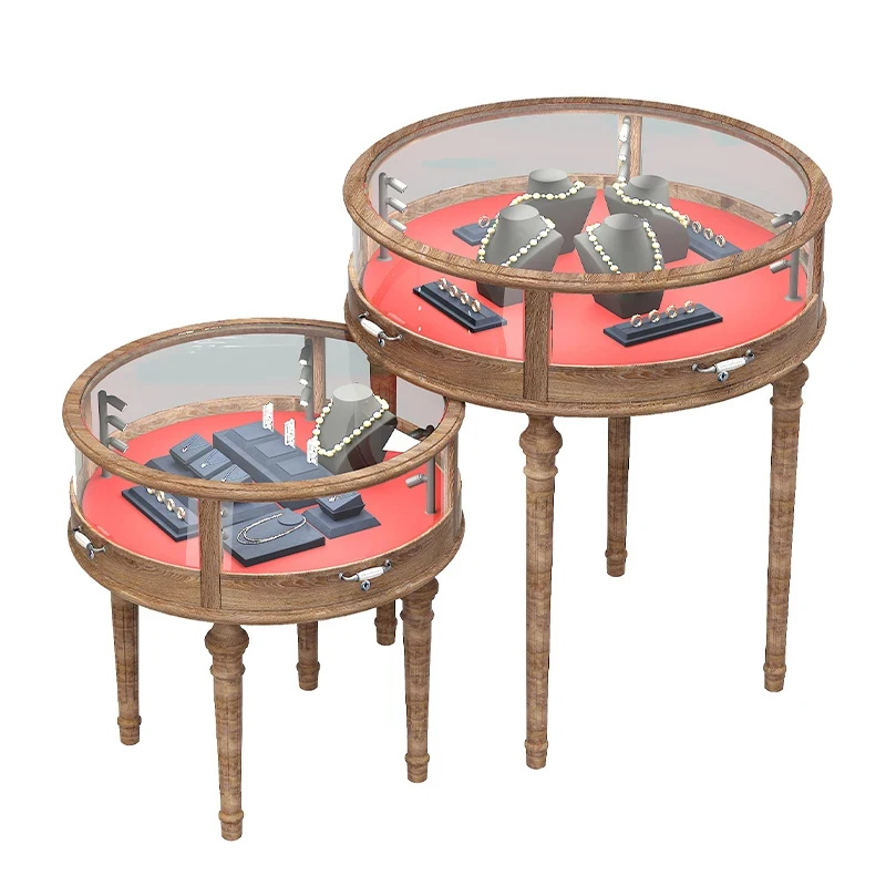 custom.Jewelry Display Counter Round Display Cabinet