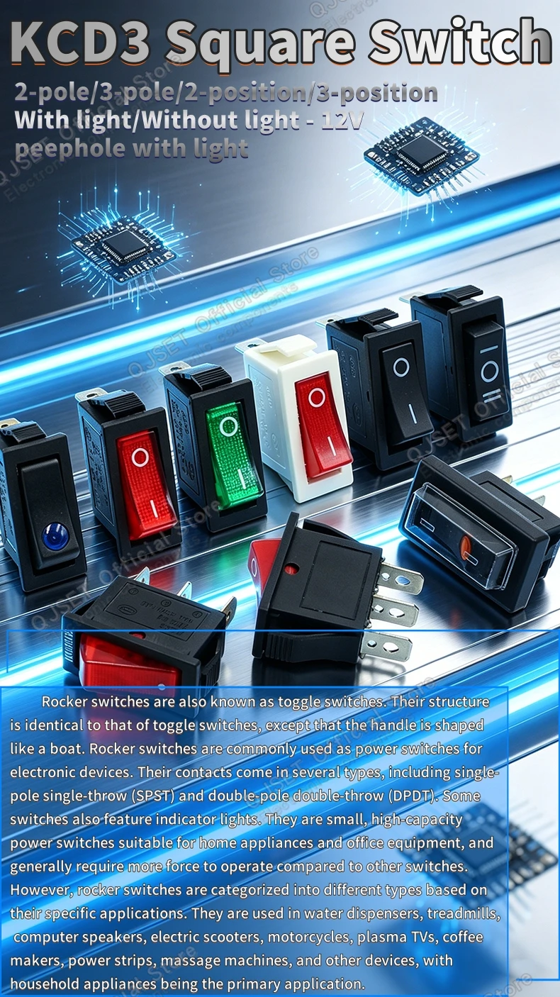 1 Stück KCD3 Wippschalter EIN-AUS-EIN 2 3 Positionen 2 3 Pins Elektrische Ausrüstung Mit Lichtschalter 15A16A 250V/220V 20A 125V AC – Detail 1