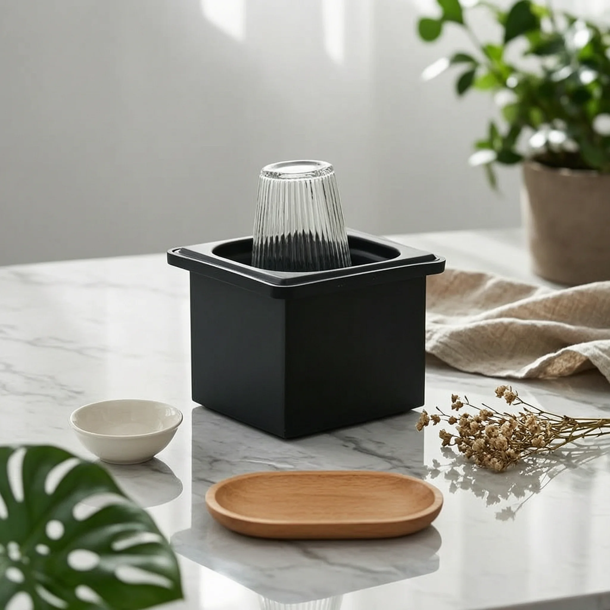 Countertop Cup Washer Matte Black Countertop Glass Rinser Manual Side Spray for Bartenders, Tea Station, Coffee Bar
