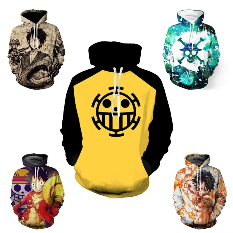 Japanese Anime One Piece Trafalgar D. Water Law Hoodie Cosplay Costume Long Sleeve Sweatshirt Sweater Zip Up Coat Jackets Luffy