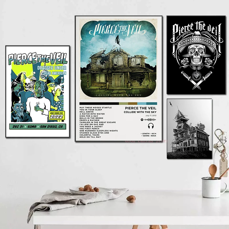 Pierce The Veil Band Collide With The Sky Canvas Painting Pop Music Album Posters Prints Wall Art For Room Home Club Decor Gifts