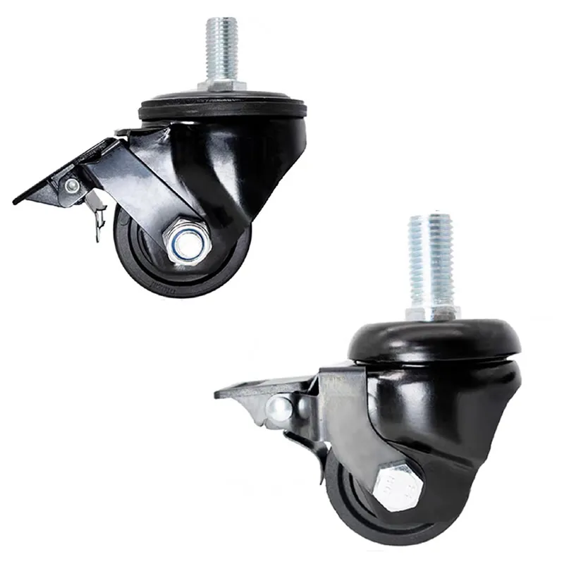 Nylon 2 2.5 3Inch Casters With M12 M16 Screw Wear-Resistant For Heavy Duty Cart Machine With Brake Load-Bearing 600kg