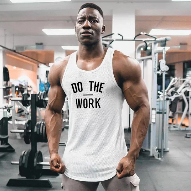 

Mesh Mens Tank Top Fitness Brand Workout Vest Stringer Undershirt Fashion Casual Singlets Sleeveless Gym Tanktops Bodybuilding