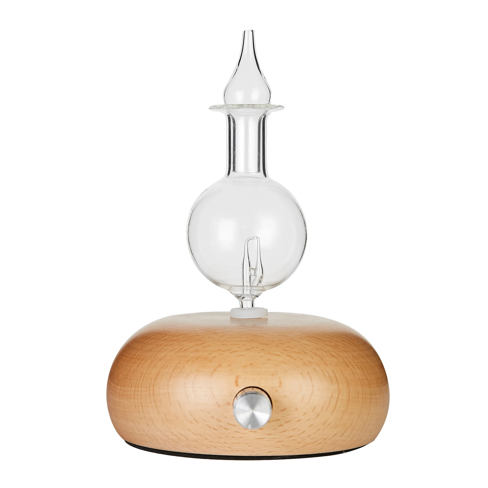 Aroma Air Humidifier Vintage Wooden Base Glass Design Essential Oils Diffuser Portable Ornament for Bedroom Home Office