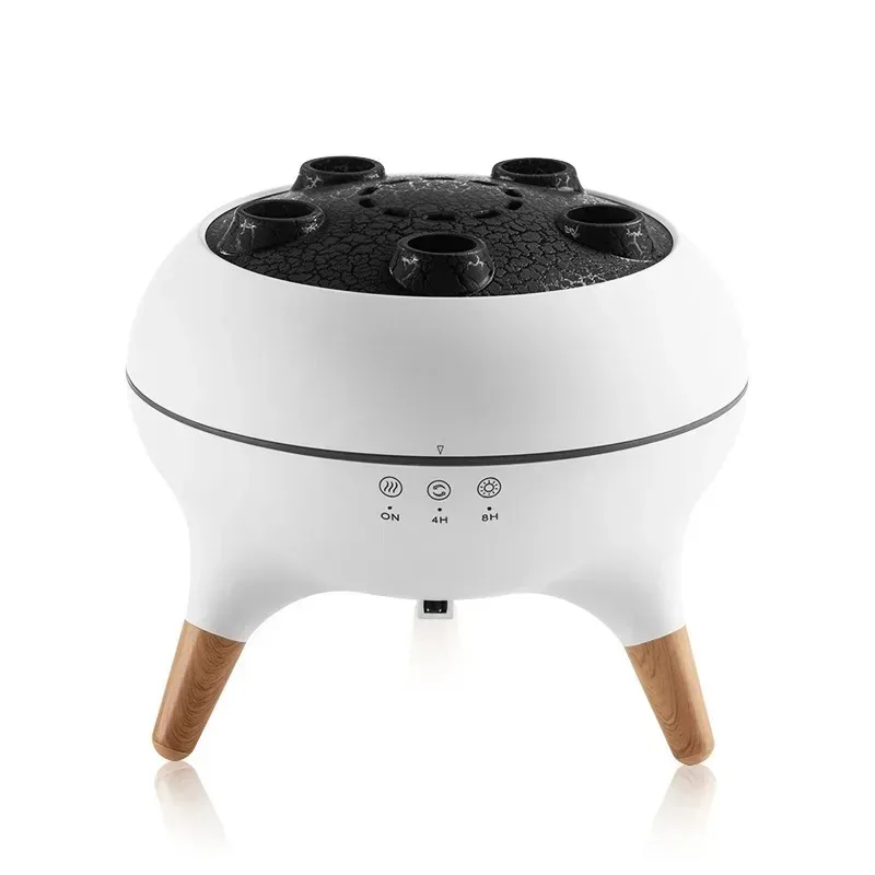 Flame mist ring aromatherapy humidifier, jellyfish dynamic lantern wood grain porous aromatherapy machine