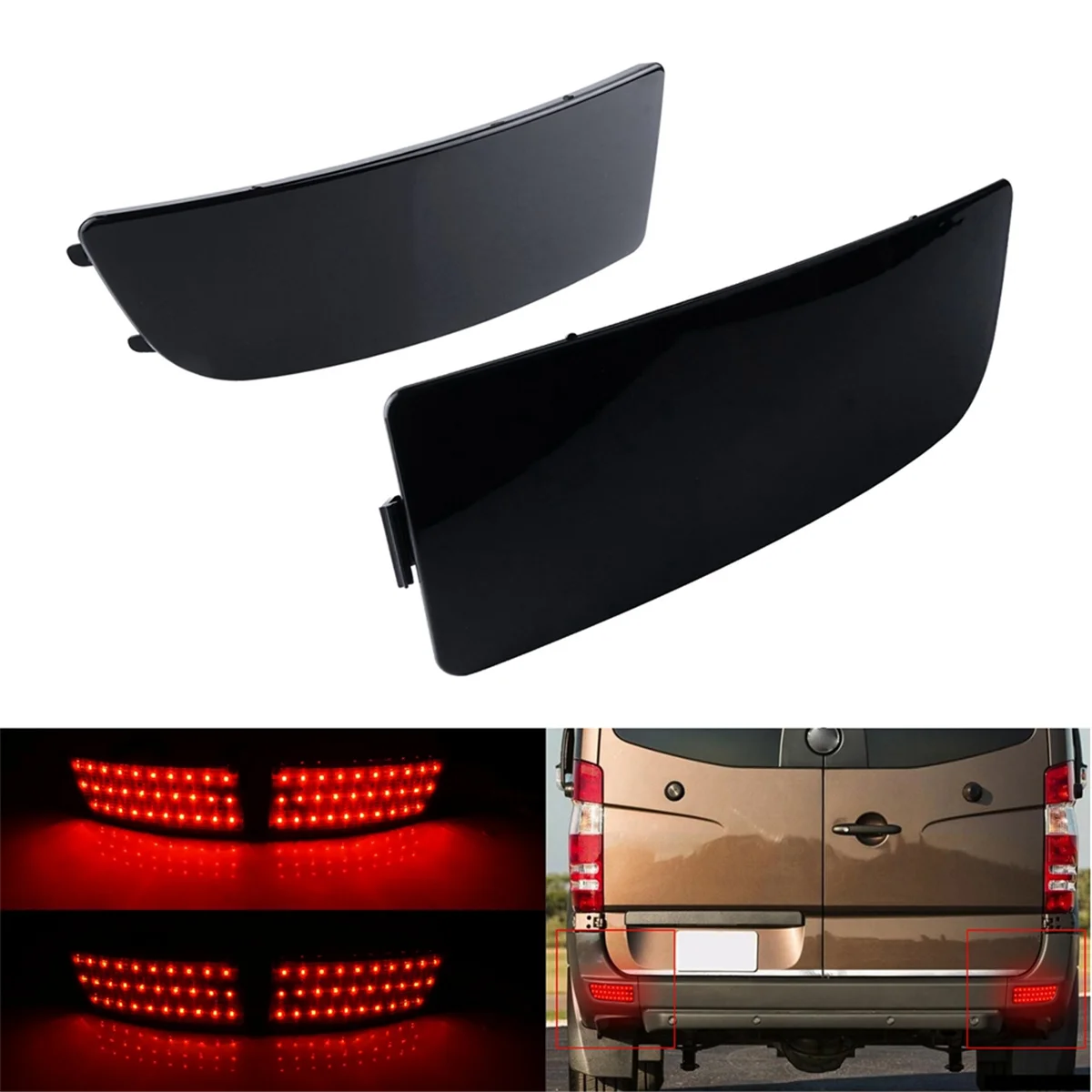 

A61E-Car Rear Bumper Reflector Lights Rear Brake Lights A9068260140 for Mercedes-Benz W906 Sprinter Volkswagen CRAFTER