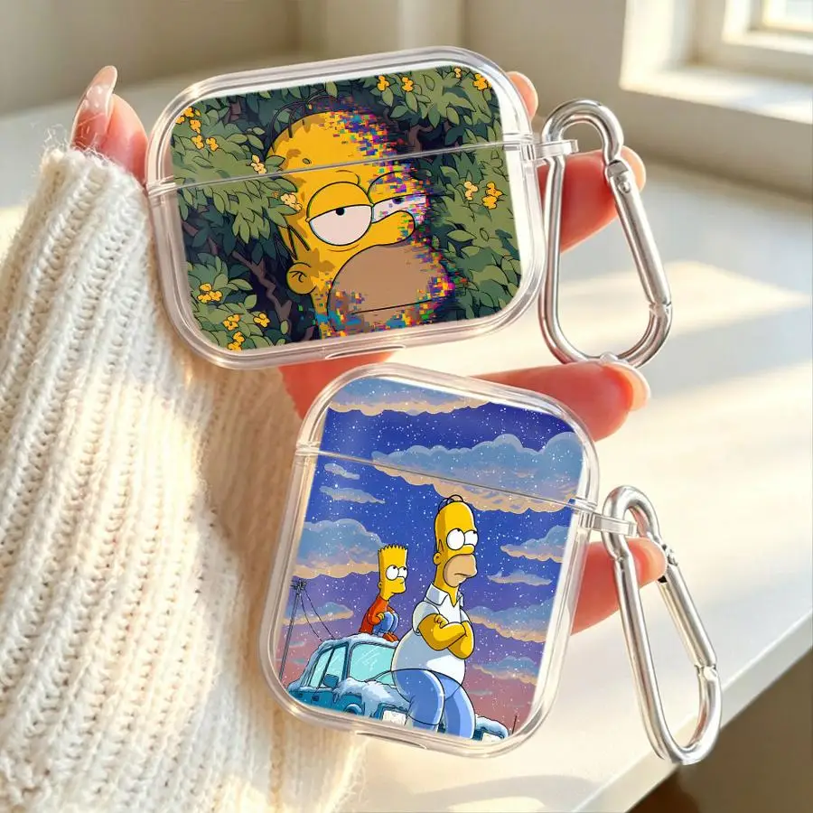 Case For Airpods 5 3 Pro2 Pro 1 Pro3 2 4 Clear Earphone Cases Cover Friend S-Simpsons