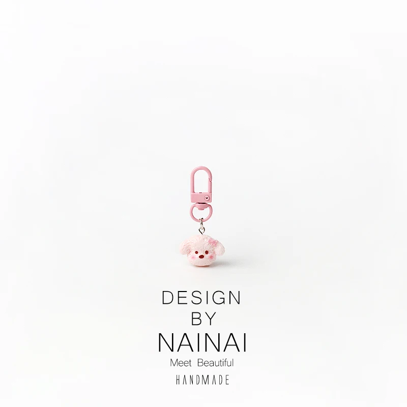 Adorable Small Dog Mousse Keychain Backpack Fun Accessories Cute Cartoon Decoration Daily Essential Lightweight Pendant