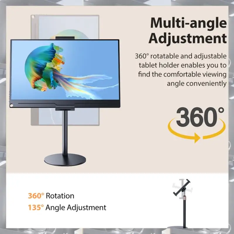 

Hot Selling-Portable Monitor Tablet Holder Standing Adjustable Monitor Stand Height Tablet Bracket Desktop Clamp Stand Mount,Por