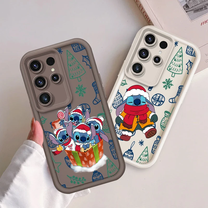 Christmas Disney Stitch For Samsung Note 20 S24 S23 S22 S21 S20 Ultra Plus FE A25 A23 A22 A15 A31 5G Eye Ladder TPU Phone Case