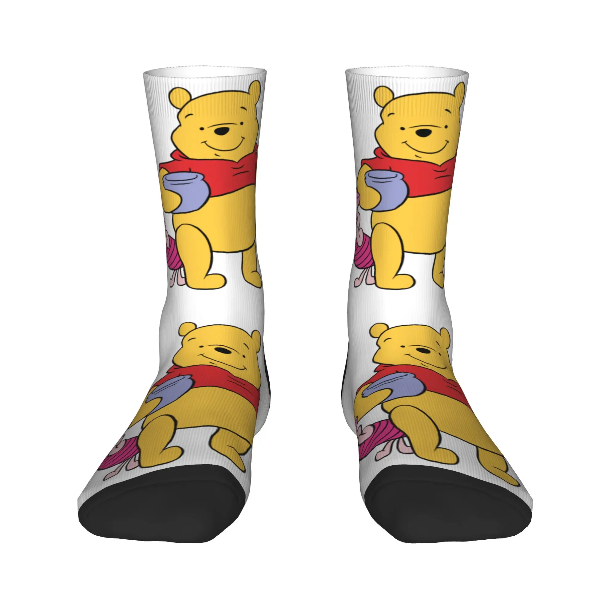 

Animation Cartoon Winnie The Pooh Men's Crew Socks Unisex Kawaii Piglet Spring Summer Autumn Winter Dress Socks