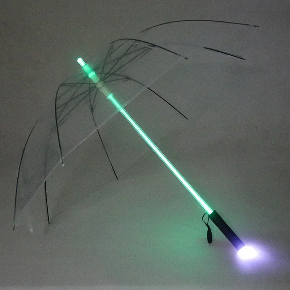 Middle Pole Luminous Umbrellas Creative LED Luminous Umbrella Night Lighting Stage Photography Performance Special Prop Umbrella