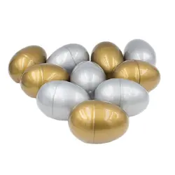 12pcs Gold Silver Color Plastic Easter Eggs Empty Capsules for Party Decoration Easter Egg Hunting Games